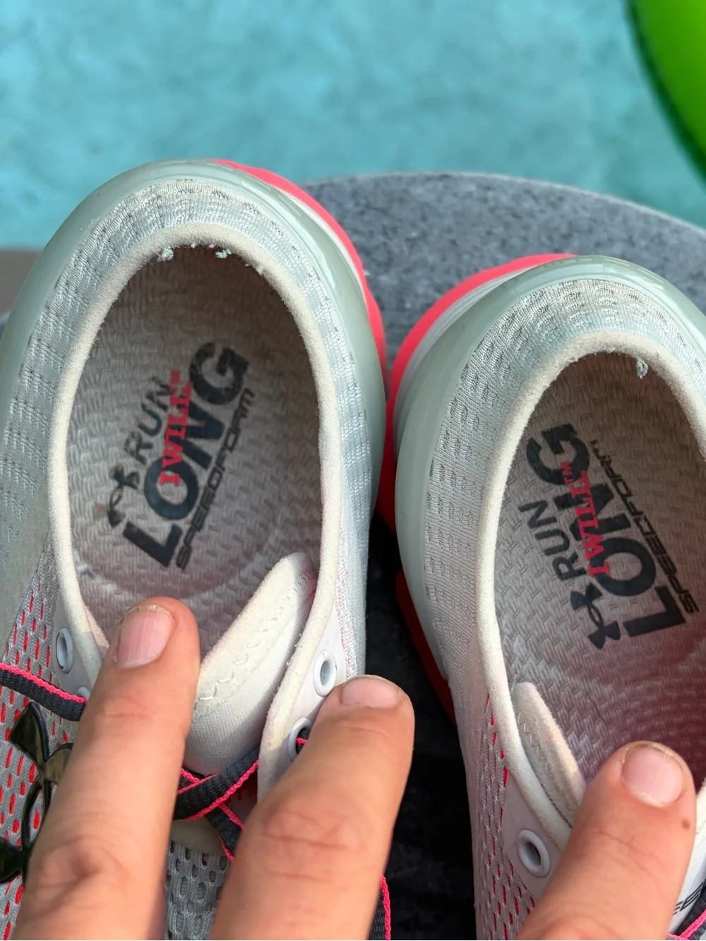 Under Armour Pink and Gray Athletic Running Shoes
